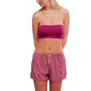 intimately fp Women's Woven Shorts - Pink Gingham S